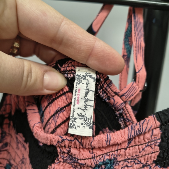 Free People Pink and Black Flower Dress s.M - Picture 4 of 6